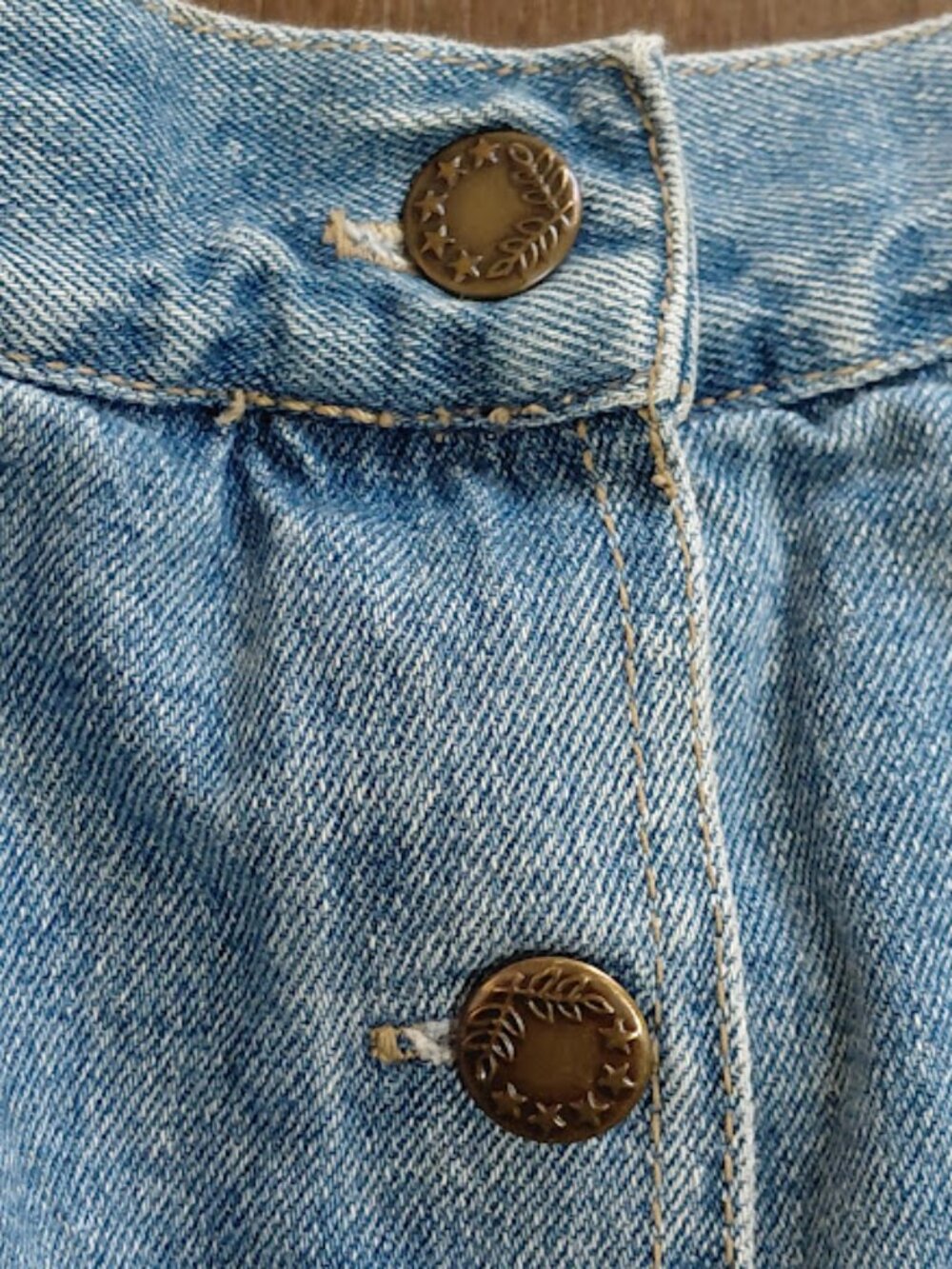 Vintage 90's Y2K Baccini Blue Denim Button-Front Maxi Jean Skirt Size 14 - Picture 3 of 6